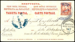 6591 Incoming Mail: 1905, Ganzsachenkarte  4 C (mehrere Zugeklebte Marken Abgefallen) Aus Paraguay Vom "Directeur De La  - Other & Unclassified