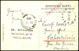 6597 Incoming Mail: 1909, Ansichtskarte (Militärschule) Aus Sofia/Bulgarien, Marken Bildseitig Verklebt, Nach Herbertshö - Autres & Non Classés