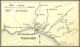 6605 1900, Selbstgezeichnete Landkarte (Postkarte) Von F.E. Hellwig - Bekannter Ethnologe, In DNG An Diversen Expedition - Sonstige & Ohne Zuordnung