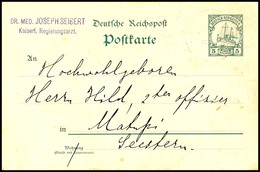 6626 905, (ca.), Ganzsachenkarte 5 Pfg Kaiseryacht Mit Vorderseitigem Absenderstempel "DR. MED. JOSEPH SEIBERT / KAISERL - Andere & Zonder Classificatie