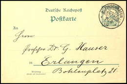 6642 1909, Ganzsachenkarte 5 Pfg Kaiseryacht, Stempel FINSCHHAFEN DNG 21/8 09 An Prof. Dr. G. Hauser In Erlangen. Absend - Other & Unclassified