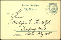 6655 1910, 5 Pfg Ganzsachenkarte Kaiseryacht, Stempel RABAUL DNG 27/5 10, Nach Freiberg I. S. Absender: Karl Rudolph, Le - Andere & Zonder Classificatie