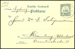 6664 1911, Ganzsachenkarte 5 Pfg Kaiseryacht, Stempel  RABAUL DNG 31/7 11, Nach Hamburg. Absender (rückseitig Abs.-Stemp - Other & Unclassified