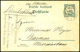 6667 1911, Ganzsachenkarte 5 Pfg Kaiseryacht, Stempel FRIEDRICH-WILHELMSHAFEN 23/2 11, Nach Barmen. Der Missionar Heinri - Other & Unclassified