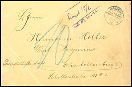 6679 1913, Portopflichtige Dienstsache Ohne Frankatur, Rückseitig Verschlussvignette "Kaiserl. Deutsches Postamt / Rabau - Sonstige & Ohne Zuordnung