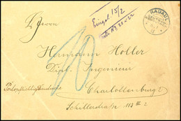 6679 1913, Portopflichtige Dienstsache Ohne Frankatur, Rückseitig Verschlussvignette "Kaiserl. Deutsches Postamt / Rabau - Other & Unclassified