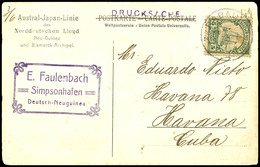 6683 1913, AK Der Austral-Japan-Linie Des NDL "Seleo-Berlinhafen" Mit 5 Pfg Kaiseryacht, Stempel RABAUL -/- 13 (Tag Und  - Andere & Zonder Classificatie