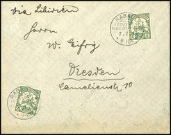 6684 1913, 5 Pfg (2) Kaiseryacht Auf Brief, Stempel RABAUL (DNG) 7.7.13, Nach Dresden. Rückseitig Violetter Absenderstem - Sonstige & Ohne Zuordnung