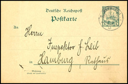 6695 1913, Ganzsachenkarte Kaiseryacht, Stempel KAEWIENG DNG 12/5 13, Adressiert Nach Hamburg. Absender: Bürogehilfe Fra - Andere & Zonder Classificatie