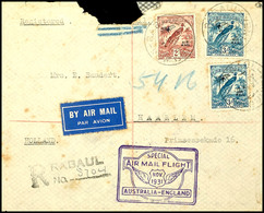 6708 1931, Einschreibe-Lufpostbrief Aus Rabaul Vom 2. Nov. 1931 Nach Haarlem/Niederlande. Frankatur: Papua Neuguinea (Ne - Andere & Zonder Classificatie