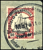 6722 HERBERTSHÖHE Malaita Western-Pacific-Steamer, Schiffsstpl. Auf Briefstück 40 Pf. Schiffszeichnung, Katalog: 13 BS - Andere & Zonder Classificatie