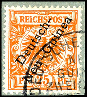 6728 1900, DEUTSCHE SEEPOST NEU-GUINEA-ZWEIGLINIE (HONGKONG), Teilbabschlag Auf 25 Pfg Krone/Adler Mit Aufdruck, Marke M - Autres & Non Classés