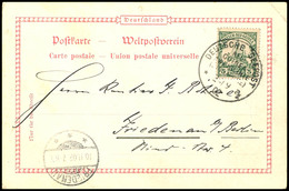 6735 1902, DEUTSCHE SEEPOST NEU-GUINEA ZWEIGLINIE (SINGAPORE) A 24/9 02 Auf AK Von Herbertshöh Mit 5 Pfg Kaiseryacht Nac - Sonstige & Ohne Zuordnung