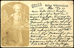 6776 KAISER WILHELMSLAND, "GRUSS Aus", Seltene Foto-Ansichtskarte Mit Einem Einheimischen, Stempel BERLINHAFEN DNG 15/2/ - Other & Unclassified