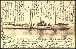 6791 1900, AK "S.M.S. Seeadler" Mit 5 Pfg Kaiseryacht, Stempel MATUPI 28/4 00, Nach Kiel. Absender: Besatzungsmitglied D - Sonstige & Ohne Zuordnung