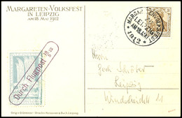 6846 1912, 50 Pfg. Margareten-Volksfest Hellblau Mit Flugstempel "Durch Flugpost 18.5.12" Auf Entsprechender Sonderkarte - Airmail & Zeppelin
