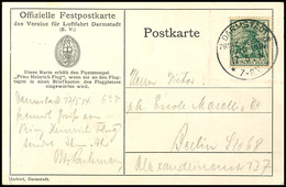 6877 1914, "DARMSTADT PRINZ-HEINRICH-FLUG 1914 17.5.14", Klar Auf Entsprechender Farbiger Sonderkarte Des Verein Für Luf - Andere & Zonder Classificatie