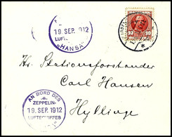 6881 1912, Kopenhagenfahrt Der HANSA, Brief Aus KOPENHAVN 19.9. Mit Dänischer Frankatur 10 Öre Und Zweimal Nebengesetzt  - Autres & Non Classés