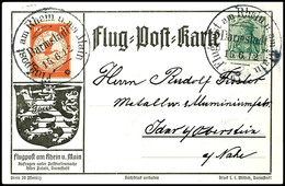 6882 1912, 10 Pfg. Rhein/Main Auf Sonderkarte "Ankunft Der Postflugmaschine- Auswechslung Der Postsäcke" Mit 5 Pfg. Germ - Andere & Zonder Classificatie