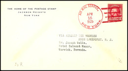 6887 1925, LZ 126 Los Angeles, Fahrt Lakehurst-Bermuda, Brief Mit Rotem Poststempel AIR MAIL SERVICE NEW YORK APR. 15 Na - Other & Unclassified