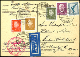 6892 1929, Orientfahrt, Auflieferung Friedrichshafen Mit Best.-Stempel Type II, Karte Mit Bunter Frankatur, Adressiert N - Andere & Zonder Classificatie