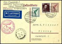 6893 1929, Orientfahrt, Auflieferung Friedrichshafen Mit Best.-Stempel Type II Und Ankunftsstempel El Ramle, Ganzsachenk - Andere & Zonder Classificatie