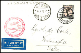 6896 1929, Mittelmeerfahrt, Bordpost Vom 22.4. Mit Abwurf San Remo, Karte Mit 1 M. Adler, Adressiert Nach Italien, Prach - Andere & Zonder Classificatie