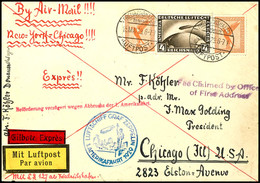 6899 1929, 1. Nordamerikafahrt, Auflieferung Friedrichshafen Mit Verzögerungsfahrt, Eilboten-Brief Mit 4 RM Zeppelin Und - Autres & Non Classés
