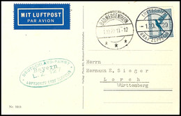 6919 1929, Bayernfahrt, Bordpost Vom 1.10. Mit Abwurf Bad Mergentheim, Fotokarte Mit 20 Pfg. Adler Und Nebengesetztem St - Other & Unclassified