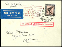 6926 1929, Hollandfahrt, Abwurf Amsterdam Mit Auflieferung Friedrichshafen Und Ankunftsstempel Type 2 In Rot, Brief Mit  - Other & Unclassified