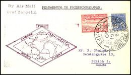 6961 1930, Südamerikafahrt, Brasil. Post, Recife - Friedrichshafen, Brief Mit 10000 R. Zeppelinmarke Aus RECIFE 28.MAI., - Andere & Zonder Classificatie