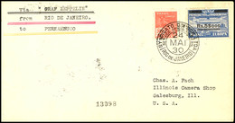 6966 1930, Südamerikafahrt, Brasilianische Post, Rio De Janeiro -Recife, Brief Mit 5000 Rs. Auf 20000 Rs. Zeppelin Und A - Sonstige & Ohne Zuordnung