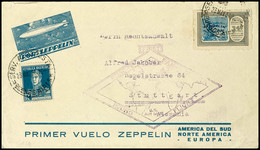 6971 1930, Südamerikafahrt, Argentinische Post Bis Friedrichshafen, Vordruckbrief Mit 3.60 P. Zeppelin Mit Blauem Aufdru - Sonstige & Ohne Zuordnung