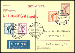 6977 1930, Landungsfahrt Nach Münster, Bordpost Vom 15.6., Ganzsachenkarte Mit Zufrankatur Und Vorderseitigem Ankunftsst - Other & Unclassified