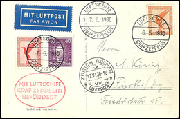 6978 1930, Schweizfahrt, Fotokarte Mit Bunter Frankatur Und Mit Falsch Datiertem Bordpoststempel Vom 6.5. Entwertet (mit - Other & Unclassified
