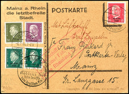 6988 1930, Fahrt In Das Befreite Rheinland, Aufgabe Köln Mit Abwurf Koblenz, Propagandakarte "Mainz A. Rhein Die Letztbe - Other & Unclassified