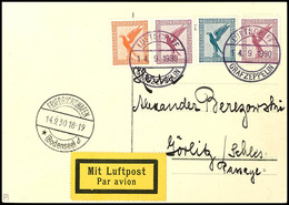 7000 1930, Landungsfahrt Nach Genf, Bordpost Vom 14.9. Mit Postabgabe Friedrichshafen, Karte Mit Bunter Frankatur, Adres - Other & Unclassified