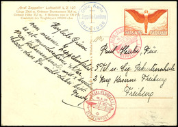7009 1930, Schweizer Zeppelinpost Mit Sonderabfertigung Bern, Fotokarte Mit 75 C. Flugpostmarke Mit Allen Stempeln Und T - Sonstige & Ohne Zuordnung