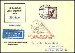 7015 1931, Landungsfahrt Nach Ägypten, Bordpost Vom 9.4., Vordruckkarte Mit 1 M. Adler Via Cairo Nach Alexandrien, Prach - Andere & Zonder Classificatie