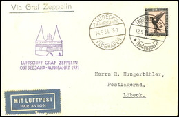 7023 1931, Ostseejahr-Rundfahrt, Auflieferung Friedrichshafen Bis Lübeck, Karte Mit 1 M. Adler Und Vorderseitigem Ankunf - Sonstige & Ohne Zuordnung