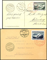 7030 1931, Fahrt Vaduz-Lausanne, Karte Mit 1 Fr. Zeppelin Und Stempel VADUZ A 10.VI Und Brief Mit 2 Fr. Zeppelin Und Ste - Sonstige & Ohne Zuordnung