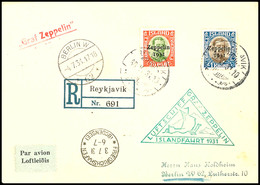 7039 1931, Islandfahrt, Isländische Post, R-Karte Aus REYKJAVIK 30.7. Mit 1 Kr. Und 30 Aur Sondermarken Nach Berlin Mit  - Other & Unclassified