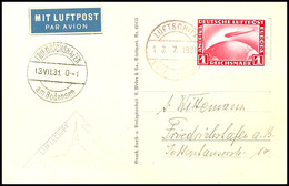 7044 1931, Österreichfahrt, Bordpost Der Rückfahrt, Fotokarte Mit 1 M. Zeppelin, Alle Stempel Vorderseitig, Pracht, Kata - Other & Unclassified