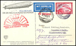7047 1931, Polarfahrt, Bordpost Bis Leningrad, Bildpostkarte Mit 1 RM. Polarfahrt Mit "LUFTSCHIFF GRAF ZEPPELIN 4.7.1931 - Other & Unclassified