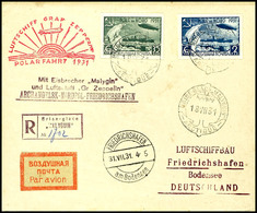 7057 1931, Polarfahrt, Russische Post, Auflieferung D. Malygin Bis Friedrichshafen, R-Brief Und R-Karte Jeweils Mit Zwei - Andere & Zonder Classificatie