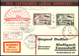 7058 1931, Polarfahrt, Russische Post, Auflieferung Leningrad Bis D. Malygin, R-Brief Und R-Karte Jeweils Mit Zwei Versc - Sonstige & Ohne Zuordnung