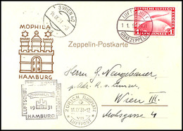 7070 1931, Zürichfahrt, Bordpost Vom 11.9. Mit MOPHILA-Zusatzstempel In Type II, Entsprechende Sonderkarte Mit 1 RM Zepp - Andere & Zonder Classificatie