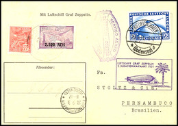 7074 1931, 2. Südamerikafahrt, Hin- Und Rückfahrt, Karte Mit 2 RM Zeppelin Mit Stempel FRIEDRICHSAHFEN 18.9. Und Brasili - Other & Unclassified