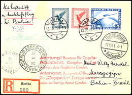 7084 1931, 3. Südamerikafahrt, Auflieferung Friedrichshafen Mit Rotem Werbestempel, R-Karte Aus HARTHA 13.10. Mit U.a. 2 - Other & Unclassified