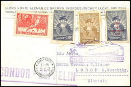 7089 1932, 1. Südamerikafahrt, Argentinische Post Mit Brasil. Best.-Stempel, Frankierte Karte Ohne Aufgabestempel, Aber  - Other & Unclassified